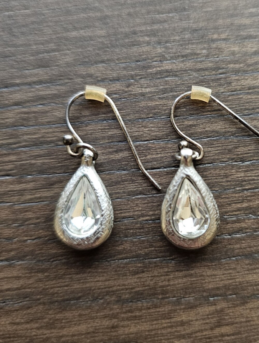 Chico's Vintage Crystal Drop Earrings Silver